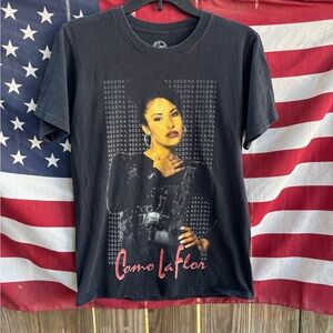 Black Selena t-shirt Como La Flor Album tee Size M